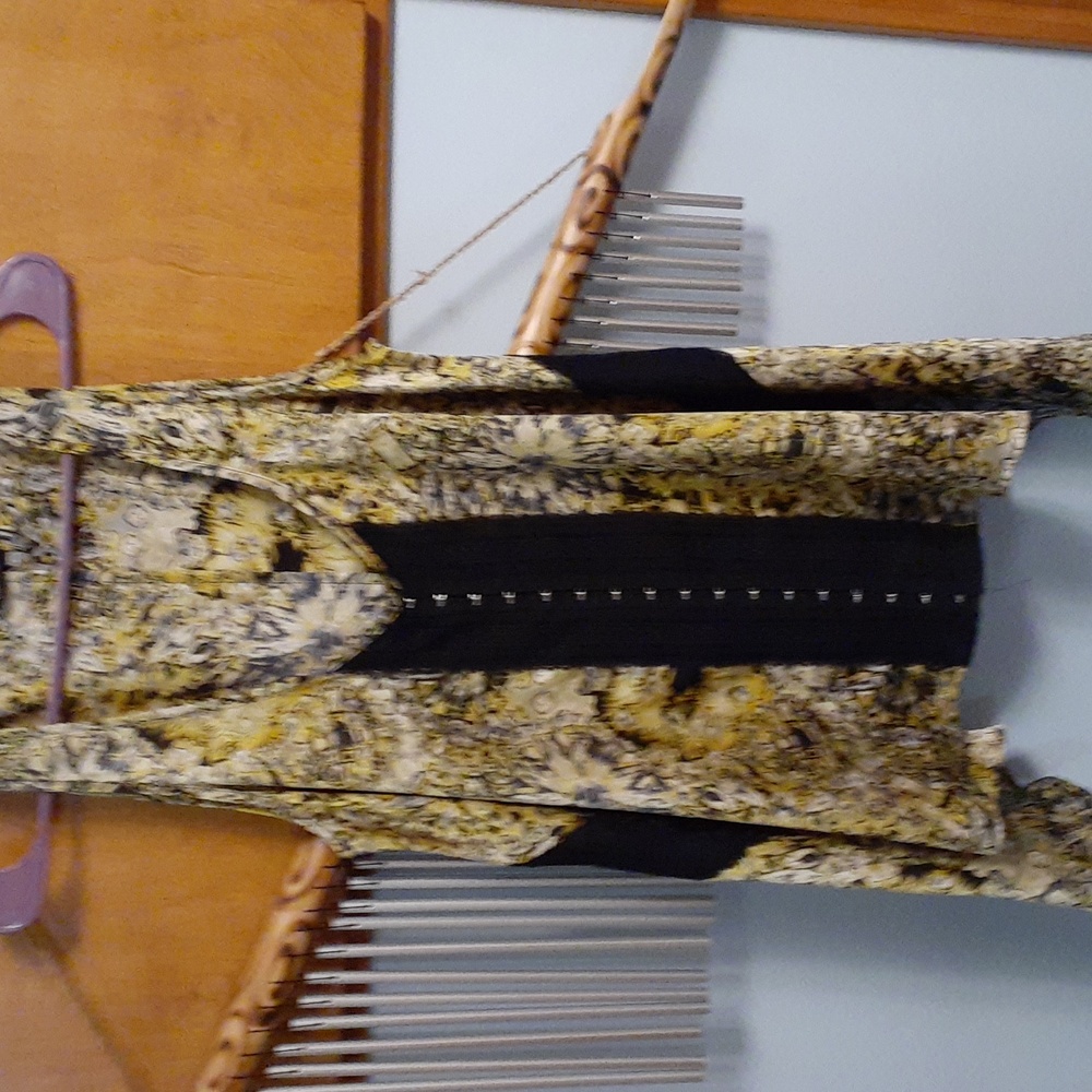 Allen b long tunic  yellow and black  size med.